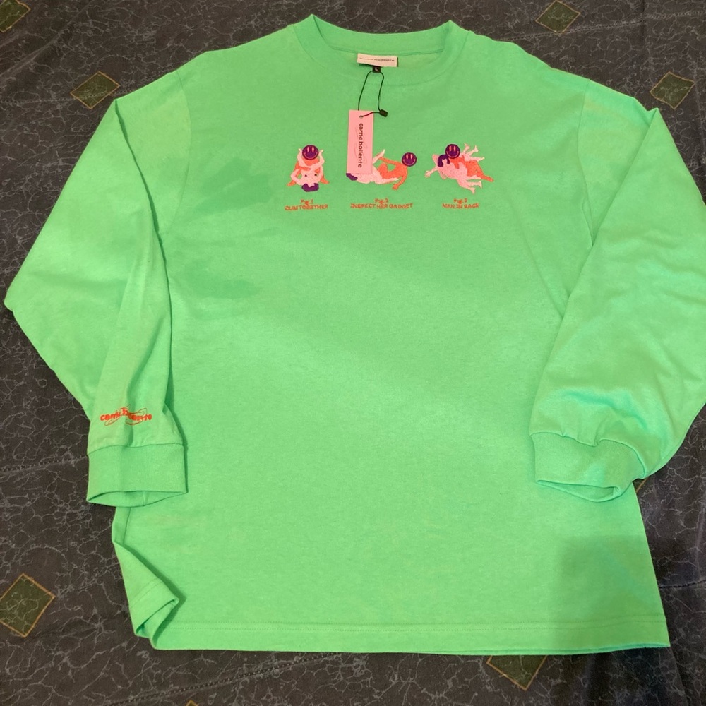 New with tags Mens Carne Bollente Long Sleeve Shirt in size large - Kelly Green - Picture 7 of 11